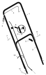 Handle Assembly Diagram and Parts List for 20407X99D 2000 Briggs and Stratton Lawn Mower
